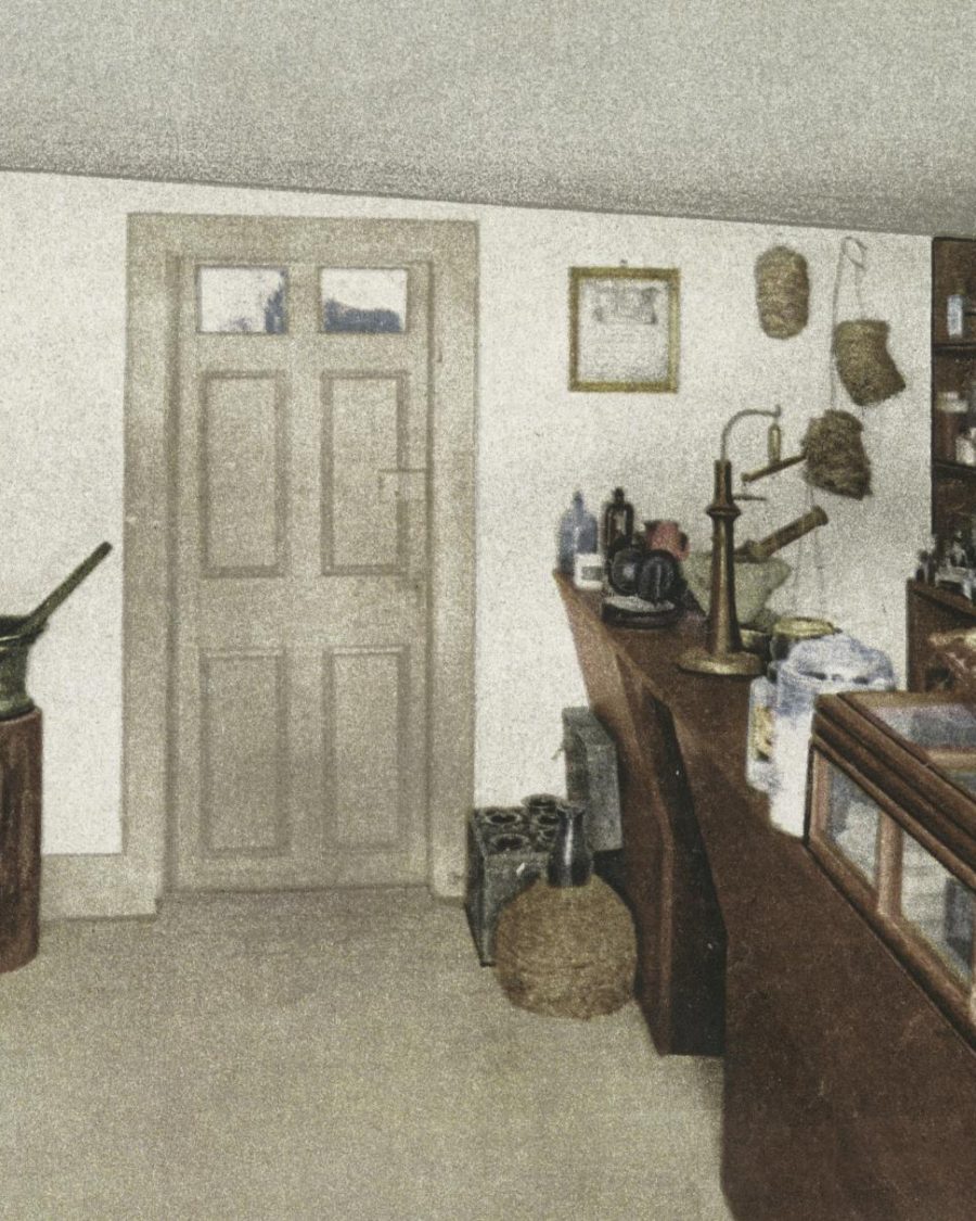 The Grasse workshop interior, aging cellar and workbench